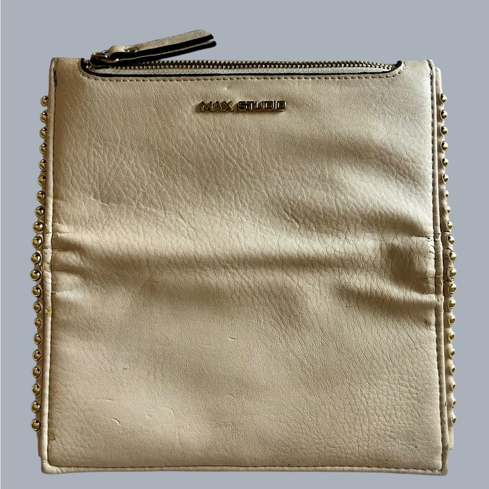 Max Studio Cream/Beige Bifold with Gold Stud Accents - Picture 6 of 9